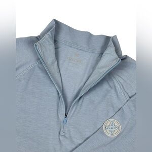 G/Fore Pullover Shirt Men's Small Blue Isle Luxe 1/4 Zip L/S Performance Golf